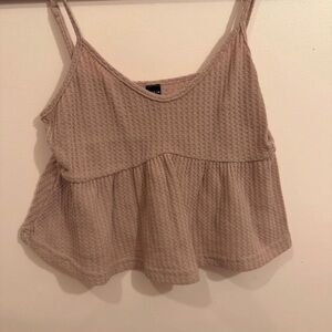 SHEIN Beige Textured Crop Top